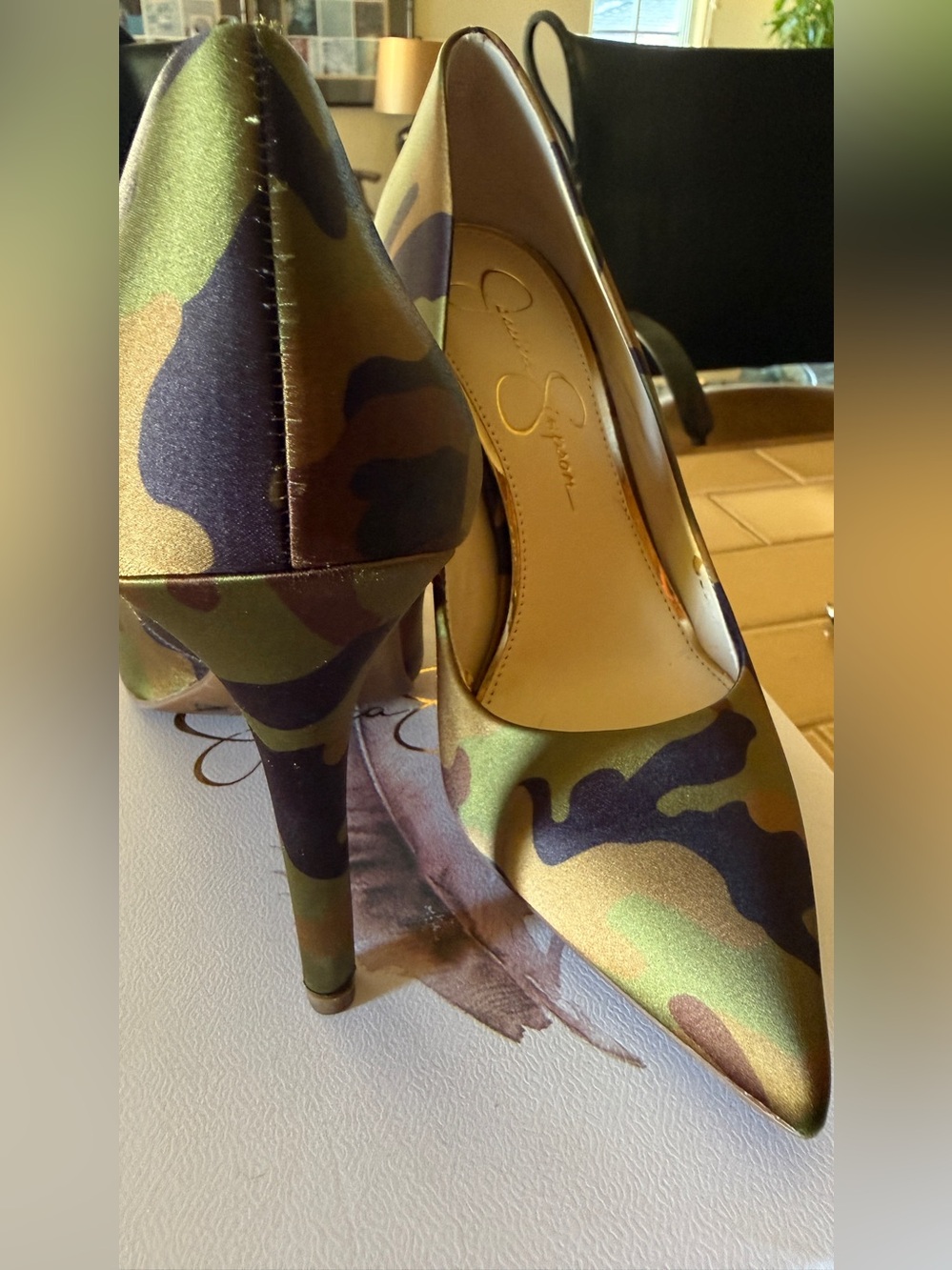Jessica Simpson Camo Pointed-Toe Pumps - Green Camo Soze7 - Picture 3 of 4